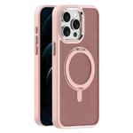 For iPhone 12 Pro Skin Feel Frosted MagSafe Magnetic Rotating Holder Phone Case(Pink)