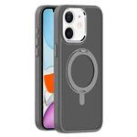 For iPhone 11 Skin Feel Frosted MagSafe Magnetic Rotating Holder Phone Case(Dark Grey)