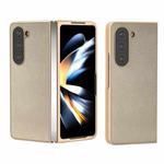 For Samsung Galaxy Z Fold6 Skin Feel PU Leather Full Coverage Phone Case(Gold)