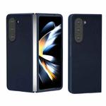 For Samsung Galaxy Z Fold6 Skin Feel PU Leather Full Coverage Phone Case(Dark Blue)