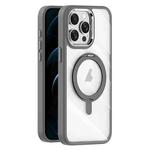 For iPhone 12 Pro Transparent MagSafe Magnetic Rotating Holder Phone Case(Light Grey)