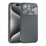 For iPhone 15 Pro Max Large Window Acrylic Lens Film + Liquid Silicone Full Coverage Phone Case(Gray)