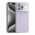 For iPhone 15 Pro Max Large Window Acrylic Lens Film + Liquid Silicone Full Coverage Phone Case(Purple)