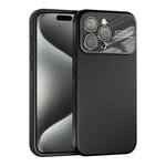 For iPhone 15 Pro Large Window Acrylic Lens Film + Liquid Silicone Full Coverage Phone Case(Black)