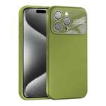 For iPhone 15 Pro Large Window Acrylic Lens Film + Liquid Silicone Full Coverage Phone Case(Willow Green)