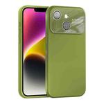 For iPhone 14 Plus Large Window Acrylic Lens Film + Liquid Silicone Full Coverage Phone Case(Willow Green)