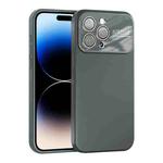 For iPhone 14 Pro Large Window Acrylic Lens Film + Liquid Silicone Full Coverage Phone Case(Gray)