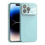 For iPhone 14 Pro Large Window Acrylic Lens Film + Liquid Silicone Full Coverage Phone Case(Sky Blue)