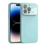 For iPhone 14 Pro Max Large Window Acrylic Lens Film + Liquid Silicone Full Coverage Phone Case(Sky Blue)