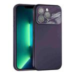 For iPhone 13 Pro Large Window Acrylic Lens Film + Liquid Silicone Full Coverage Phone Case(Dark Purple)