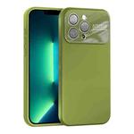 For iPhone 13 Pro Large Window Acrylic Lens Film + Liquid Silicone Full Coverage Phone Case(Willow Green)