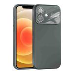 For iPhone 12 Large Window Acrylic Lens Film + Liquid Silicone Full Coverage Phone Case(Gray)