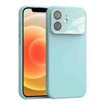 For iPhone 12 Large Window Acrylic Lens Film + Liquid Silicone Full Coverage Phone Case(Sky Blue)