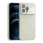 For iPhone 12 Pro Max Large Window Acrylic Lens Film + Liquid Silicone Full Coverage Phone Case(White)