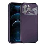 For iPhone 12 Pro Large Window Acrylic Lens Film + Liquid Silicone Full Coverage Phone Case(Dark Purple)