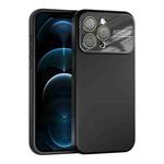 For iPhone 12 Pro Large Window Acrylic Lens Film + Liquid Silicone Full Coverage Phone Case(Black)