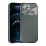 For iPhone 12 Pro Large Window Acrylic Lens Film + Liquid Silicone Full Coverage Phone Case(Gray)