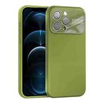 For iPhone 12 Pro Large Window Acrylic Lens Film + Liquid Silicone Full Coverage Phone Case(Willow Green)