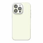 For iPhone 15 Pro Max Acrylic Lens Film + Liquid Silicone Full Coverage Phone Case(White)