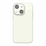 For iPhone 15 Acrylic Lens Film + Liquid Silicone Full Coverage Phone Case(White)