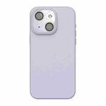 For iPhone 15 Acrylic Lens Film + Liquid Silicone Full Coverage Phone Case(Purple)