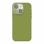 For iPhone 14 Plus Acrylic Lens Film + Liquid Silicone Full Coverage Phone Case(Willow Green)