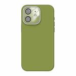 For iPhone 12 Acrylic Lens Film + Liquid Silicone Full Coverage Phone Case(Willow Green)