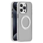 For iPhone 15 Pro Max Skin Feel Frosted MagSafe Magnetic Holder Phone Case(Light Grey)