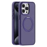 For iPhone 15 Pro Skin Feel Frosted MagSafe Magnetic Holder Phone Case(Purple)