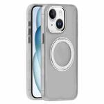 For iPhone 15 Plus Skin Feel Frosted MagSafe Magnetic Holder Phone Case(Light Grey)