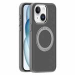 For iPhone 15 Plus Skin Feel Frosted MagSafe Magnetic Holder Phone Case(Dark Grey)