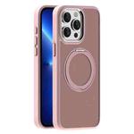 For iPhone 13 Pro Skin Feel Frosted MagSafe Magnetic Holder Phone Case(Pink)