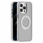 For iPhone 12 Pro Max Skin Feel Frosted MagSafe Magnetic Holder Phone Case(Light Grey)