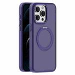 For iPhone 12 Pro Max Skin Feel Frosted MagSafe Magnetic Holder Phone Case(Purple)