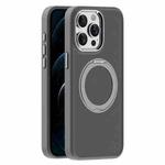 For iPhone 12 Pro Max Skin Feel Frosted MagSafe Magnetic Holder Phone Case(Dark Grey)