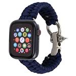 For Apple Watch Series 8&7 41mm / SE 2&6&SE&5&4 40mm / 3&2&1 38mm Umbrella Cord Nylon Braided Watch Band(Blue)