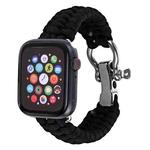 For Apple Watch Series 8&7 41mm / SE 2&6&SE&5&4 40mm / 3&2&1 38mm Umbrella Cord Nylon Braided Watch Band(Black)