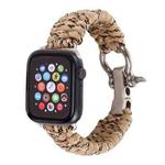 For Apple Watch Series 8&7 41mm / SE 2&6&SE&5&4 40mm / 3&2&1 38mm Umbrella Cord Nylon Braided Watch Band(Khaki)