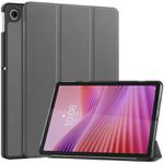 For Lenovo Tab 10.1 / K10 2nd / S10 Custer Texture 3-Fold Holder Leather Smart Tablet Case(Gray)