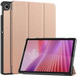 For Lenovo Tab 10.1 / K10 2nd / S10 Custer Texture 3-Fold Holder Leather Smart Tablet Case(Rose Gold)
