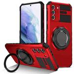 For Samsung Galaxy S21 5G Rotating Magnetic Holder Phone Case(Red)