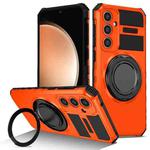 For Samsung Galaxy S23 FE 5G Rotating Magnetic Holder Phone Case(Orange)