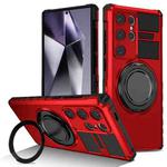 For Samsung Galaxy S24 Ultra 5G Rotating Magnetic Holder Phone Case(Red)