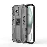 For iPhone 16 Supersonic PC + TPU Holder Phone Case(Black)