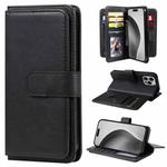 For iPhone 16 Pro Max Multi-Function Wallet 10 Card Slots Leather Phone Case(Black)