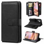 For iPhone 16 Plus Multi-Function Wallet 10 Card Slots Leather Phone Case(Black)