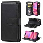 For iPhone 16 Multi-Function Wallet 10 Card Slots Leather Phone Case(Black)
