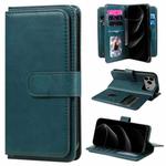 For iPhone 17 Pro Max Multi-Function Wallet 10 Card Slots Leather Phone Case(Dark Green)
