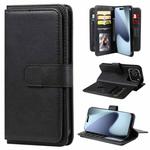 For iPhone 17 Pro Multi-Function Wallet 10 Card Slots Leather Phone Case(Black)