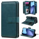 For iPhone 17 Air Multi-Function Wallet 10 Card Slots Leather Phone Case(Dark Green)